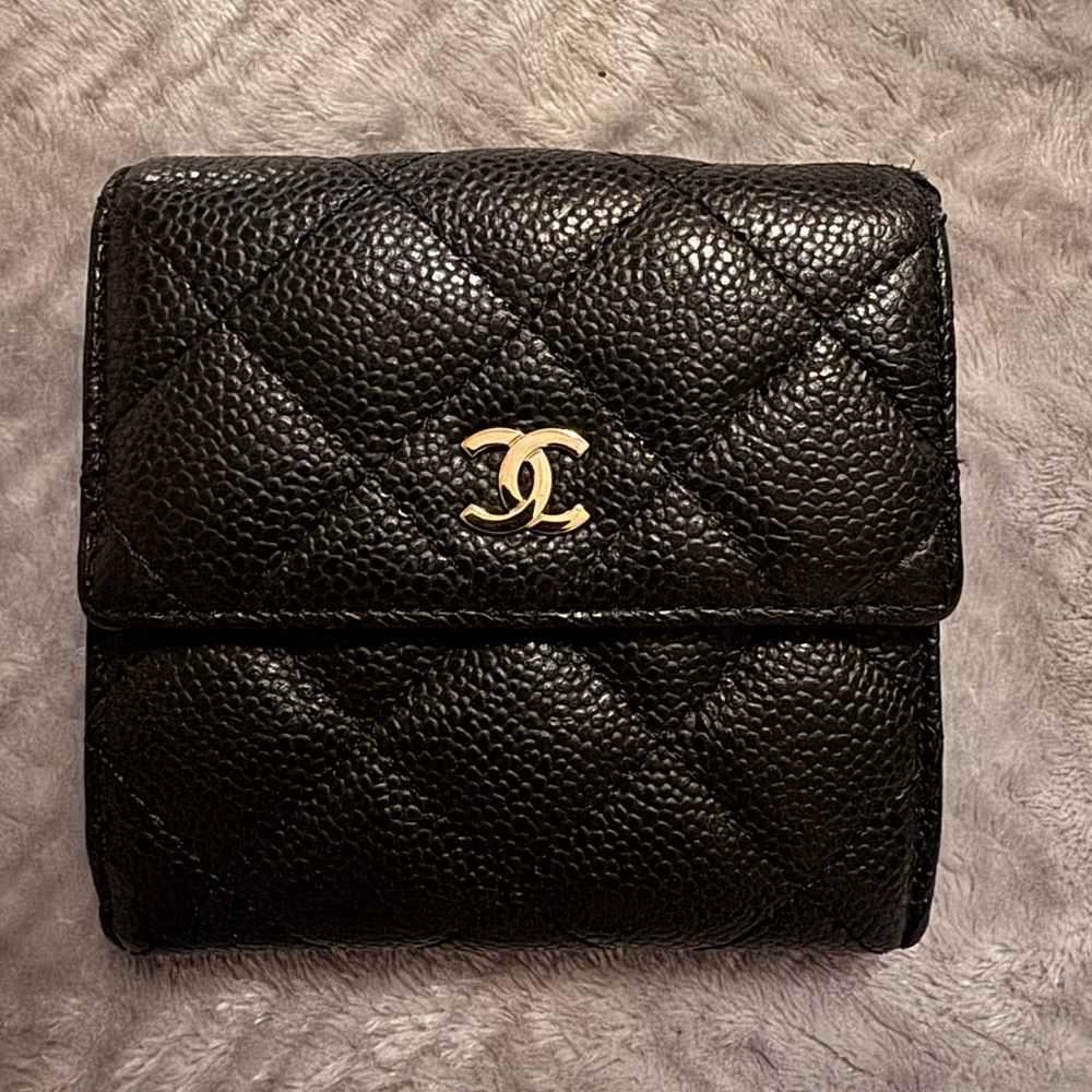 Black Caviar Quilted Wallet